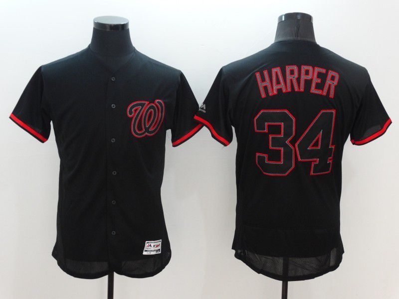 Men Washington Nationals #34 Harper Black Classic Elite 2022 MLB Jersey-0